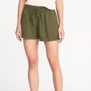 Olive green linen shorts Old Navy